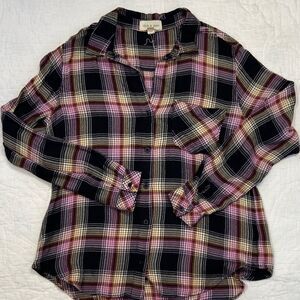 Cloth & Stone Multicolor Plaid Shirt size Medium
